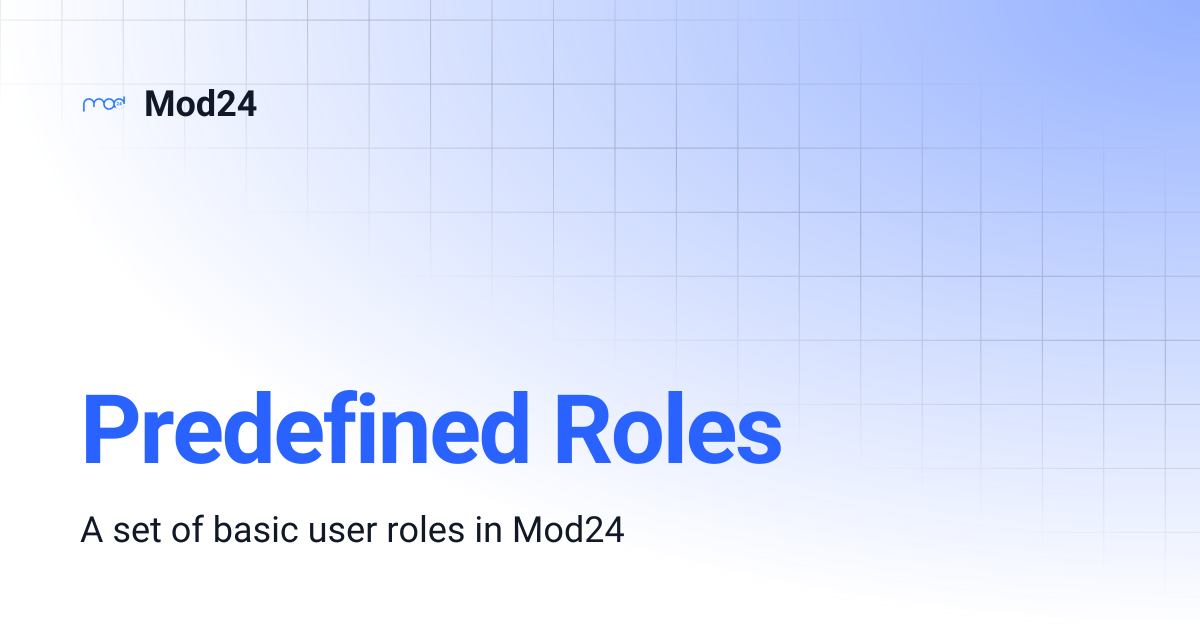 Predefined Roles | Mod24